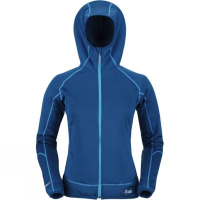 Sudadera Con Capucha Rab Power Stretch Mujer - Azules - Chile UZX149725